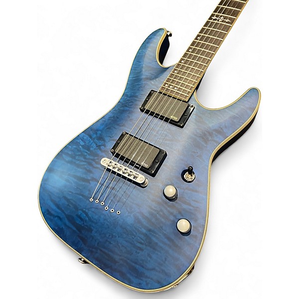 Used Schecter Guitar Research C1 Platinum SATIN BLUE Solid Body Electric Guitar