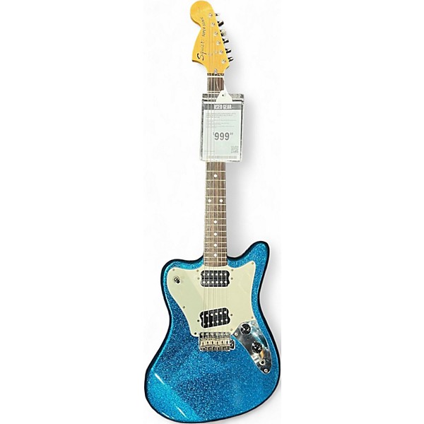 Used 1998 Squier Super Sonic Vista Series blue sparkle Solid Body Electric Guitar