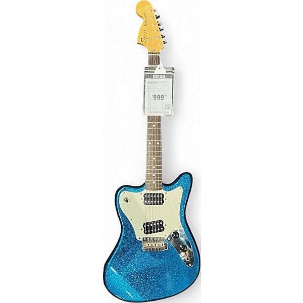 Used 1998 Squier Super Sonic Vista Series blue sparkle Solid Body Electric Guitar