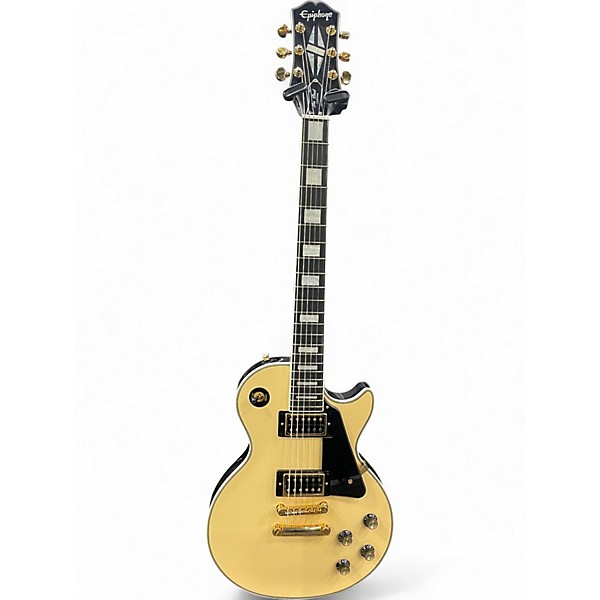 Used 2023 Epiphone Les Paul Custom Blackback Pro CREAM W BLACK BACK Solid Body Electric Guitar