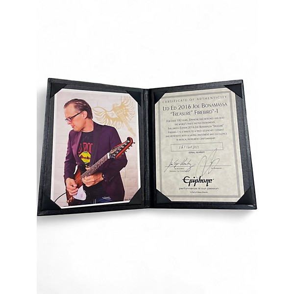 Used 2016 Epiphone Ltd Ed Joe Bonamassa "Treasure" Firebird-1 Vintage Sunburst Solid Body Electric Guitar