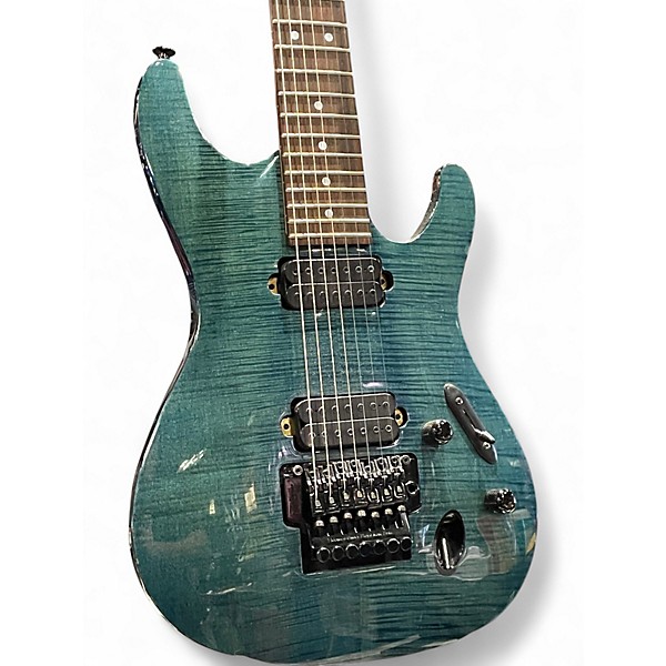 Used Ibanez S7420  Jewel Blue Solid Body Electric Guitar