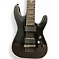 Used 2010s Schecter Guitar Research Damien Elite 7 Metallic Black Solid Body Electric Guitar