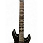 Used 2010s Schecter Guitar Research Damien Elite 7 Metallic Black Solid Body Electric Guitar