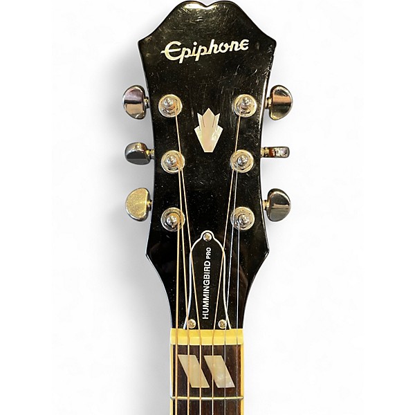 Used 2014 Epiphone Hummingbird Pro Faded Cherry Acoustic Electric Guitar