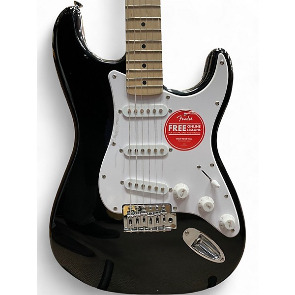 Used Squier Standard Stratocaster Black Solid Body Electric Guitar