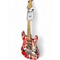Used EVH Striped Series Frankie Red with Black and White Stripes Solid Body Electric Guitar thumbnail