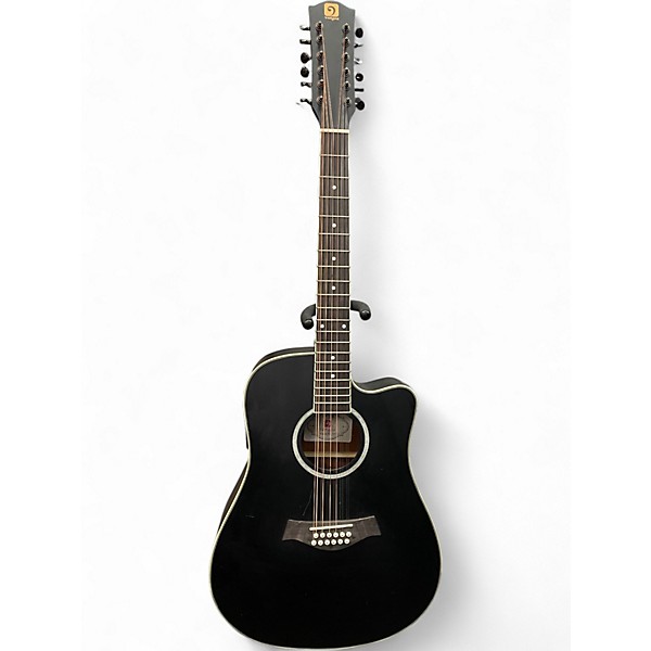 Used Vangoa VGE12-2 Satin Black 12 String Acoustic Electric Guitar