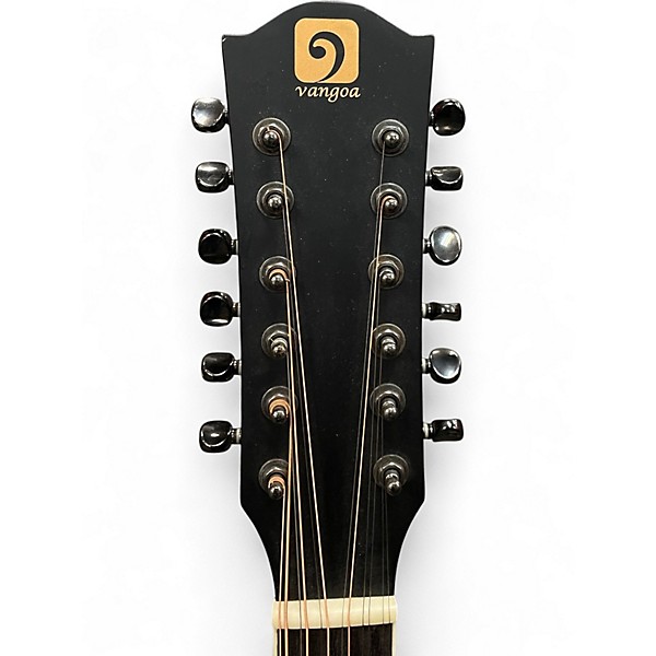 Used Vangoa VGE12-2 Satin Black 12 String Acoustic Electric Guitar