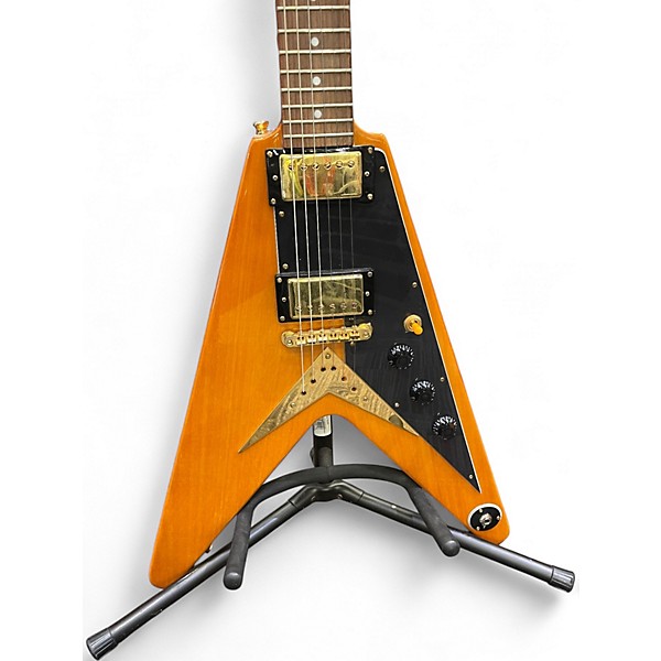 Used Epiphone Korina Flying V Mahogany Electric Bass Guitar