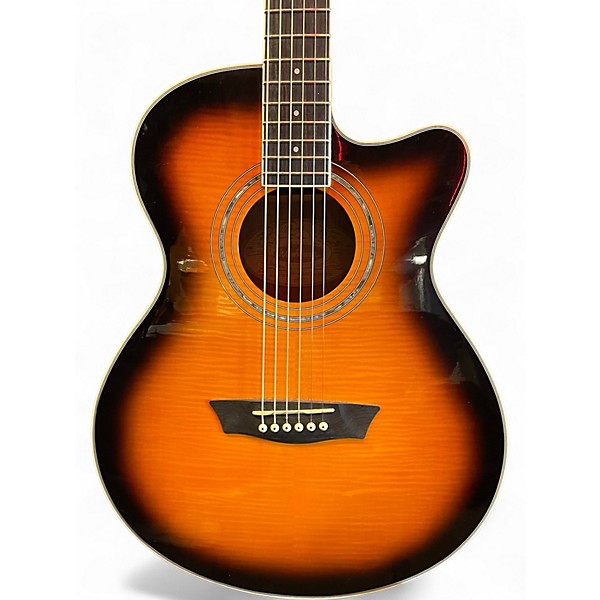 Used Washburn EA15ATB 2 Color Sunburst Acoustic Electric Guitar
