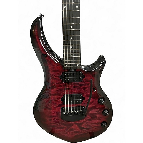 Used Ernie Ball Music Man John Petrucci BFR Majesty 6 Quilt Top Electric Guitar RED NEBULA Solid Body Electric Guitar