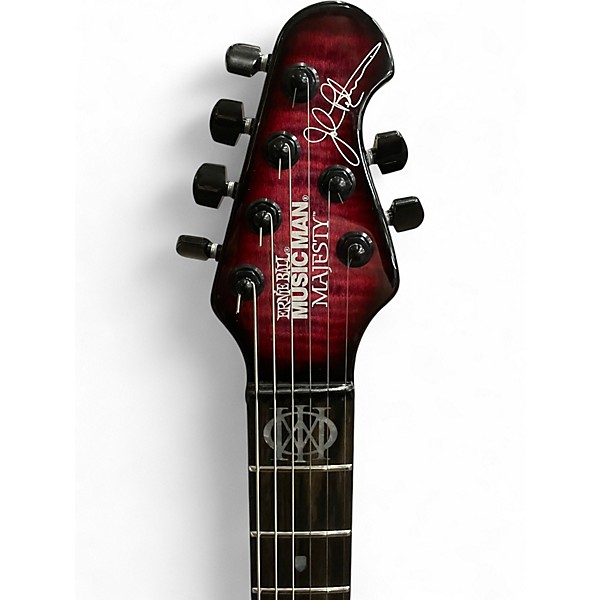 Used Ernie Ball Music Man John Petrucci BFR Majesty 6 Quilt Top Electric Guitar RED NEBULA Solid Body Electric Guitar