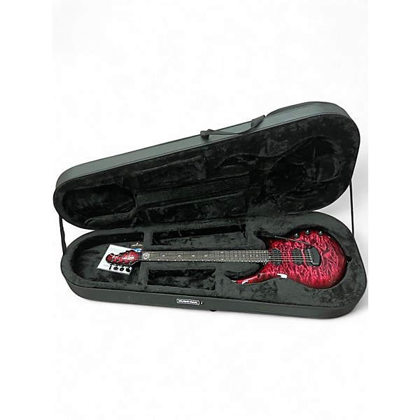 Used Ernie Ball Music Man John Petrucci BFR Majesty 6 Quilt Top Electric Guitar RED NEBULA Solid Body Electric Guitar