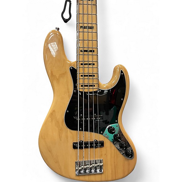 Used Fender American Deluxe Jazz Bass V 5 String Natural Electric Bass Guitar