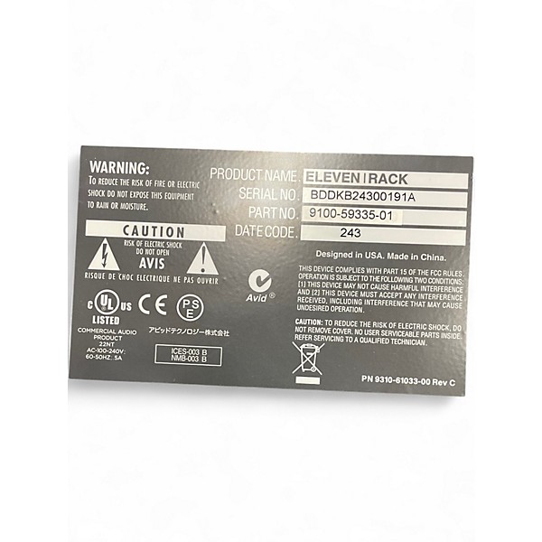 Used Avid Eleven Rack Audio Interface