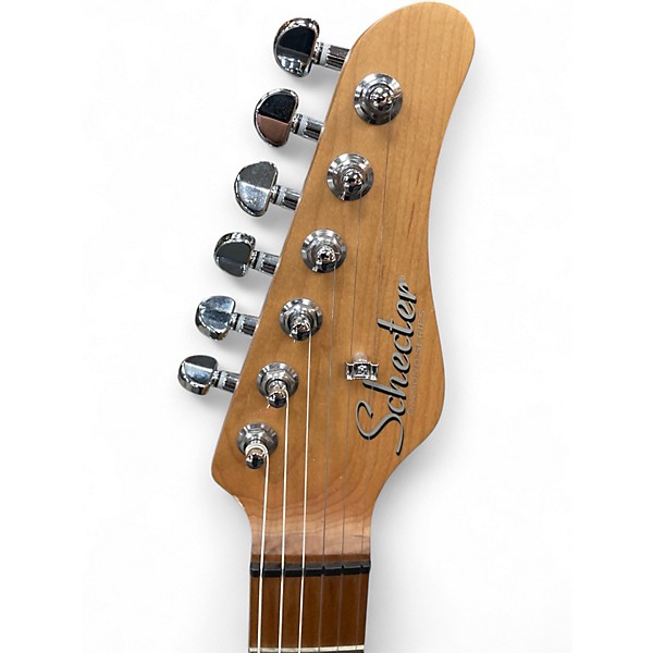 Used Schecter Guitar Research NICK JOHNSTON Black and White Solid Body Electric Guitar