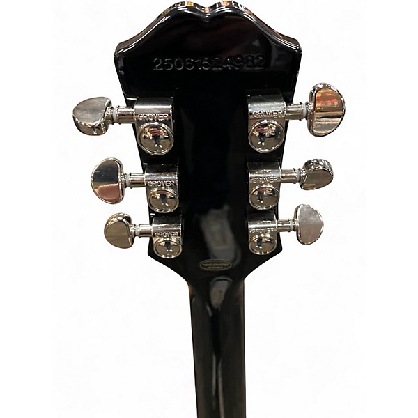 Used Epiphone Les Paul Custom Black and Silver Solid Body Electric Guitar