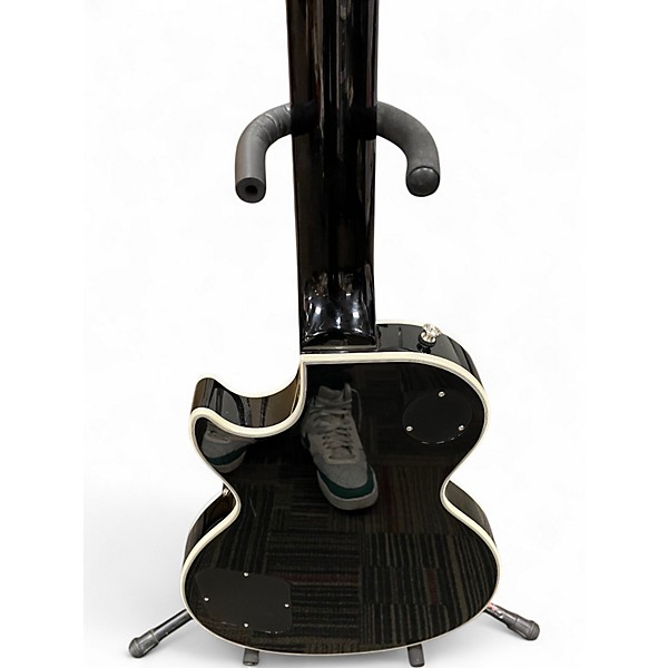 Used Epiphone Les Paul Custom Black and Silver Solid Body Electric Guitar