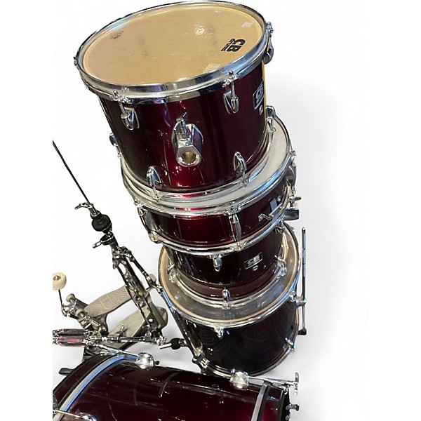 Used CB Percussion 5 Piece sp series red Drum Kit