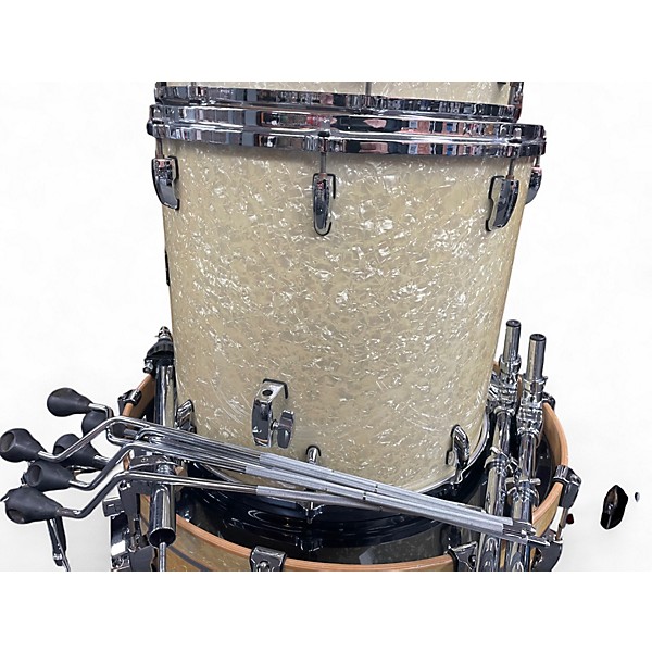 Used Pearl 6 Piece Masters RetroSpec White Marine Pearl  Drum Kit