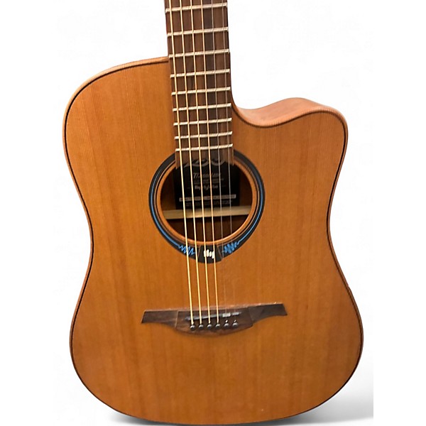 Used Lag Guitars Tramontane THV10DCE Natural Acoustic Electric Guitar