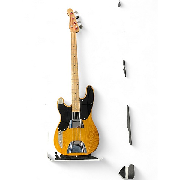 Used Wrong Way Guitars Custom Natural Electric Bass Guitar