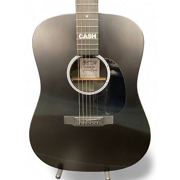 Used Martin DX Johnny Cash Black Acoustic Electric Guitar