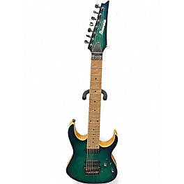 Used Ibanez RG752AHM 7 NEBULA GREEN BURST Solid Body Electric Guitar