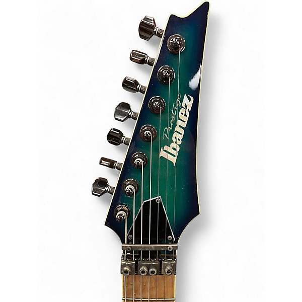 Used Ibanez RG752AHM 7 NEBULA GREEN BURST Solid Body Electric Guitar