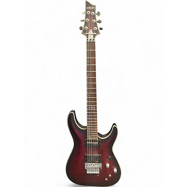 Used Schecter Guitar Research C1 Floyd Rose Platinum FRS Crimson Red Satin Solid Body Electric Guitar