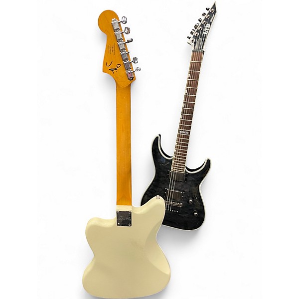 Used Squier J Mascis Jazzmaster Vintage White Solid Body Electric Guitar