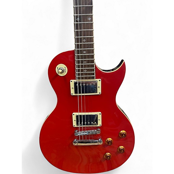 Used Xaviere Les Paul Chrome Red Solid Body Electric Guitar