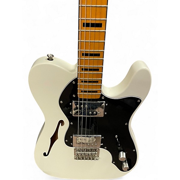 Used Squier Classic Vibe 70s Thinline Telecaster White Hollow Body Electric Guitar