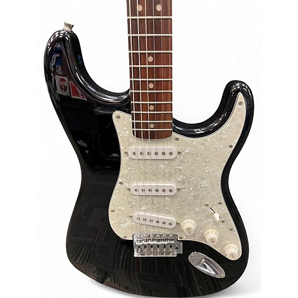 Used Squier Standard Stratocaster Black Solid Body Electric Guitar