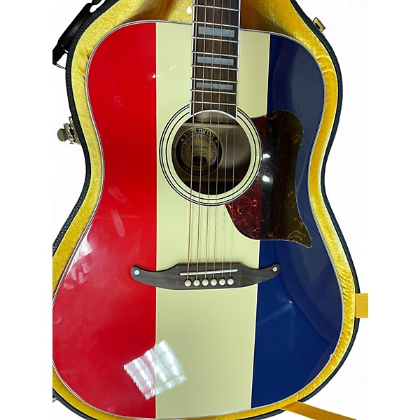 Used Fender Buck Owens Signature Kingman Red White and Blue Acoustic Electric Guitar