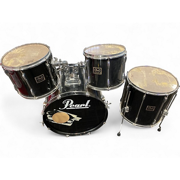 Used Pearl 4 Piece Export Black Drum Kit