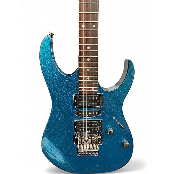 Used 1996 Ibanez RG517 Blue Sparkle Solid Body Electric Guitar