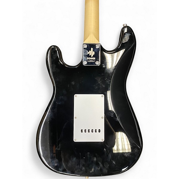 Used Donner DST100B Standard Series Stratocaster Black Solid Body Electric Guitar
