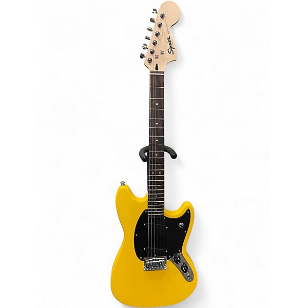 Used Squier Sonic Mustang Graffiti Yellow Solid Body Electric Guitar