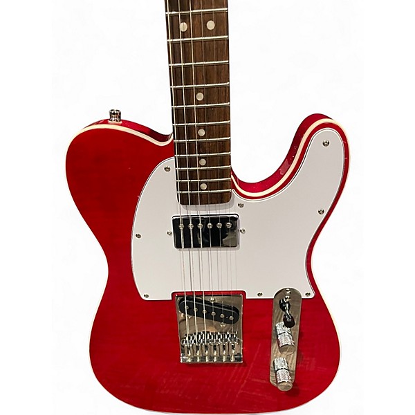 Used Squier AFFINITY TELECASTER FMT SH TRANSPARENT CRIMSON Solid Body Electric Guitar