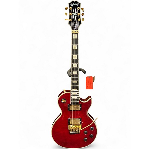 Used Epiphone Alex Lifeson Les Paul Custom Axcess Ruby Solid Body Electric Guitar