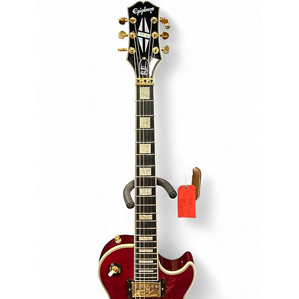 Used Epiphone Alex Lifeson Les Paul Custom Axcess Ruby Solid Body Electric Guitar