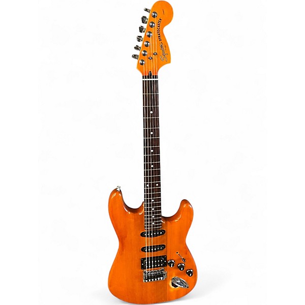 Used Squier Standard Stratocaster HSS TRANSPARENT ORANGE  Solid Body Electric Guitar