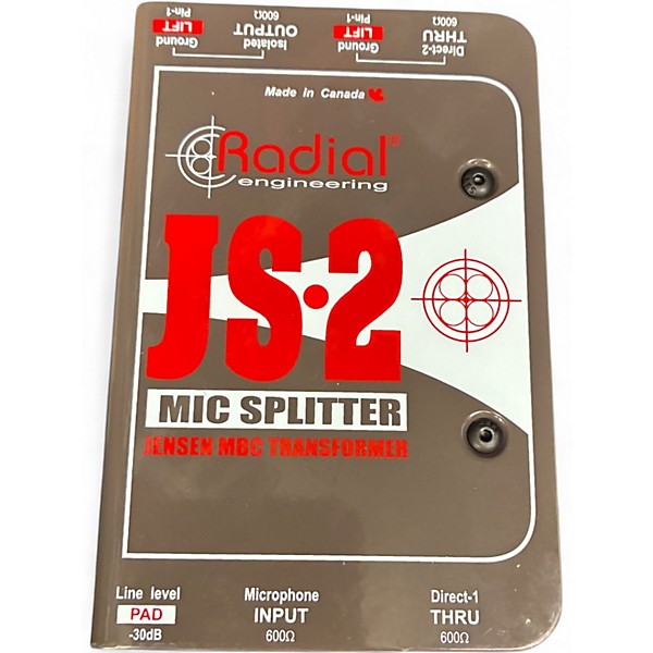 Used Radial Engineering JS2 Passive Microphone Splitter Direct Box