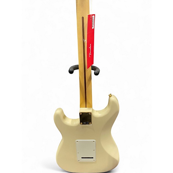 Used 2019 Fender MAHOGANY BLACKTOP STRAT HHH Olympic White Solid Body Electric Guitar