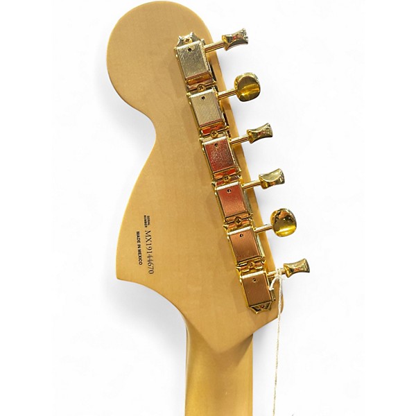 Used 2019 Fender MAHOGANY BLACKTOP STRAT HHH Olympic White Solid Body Electric Guitar