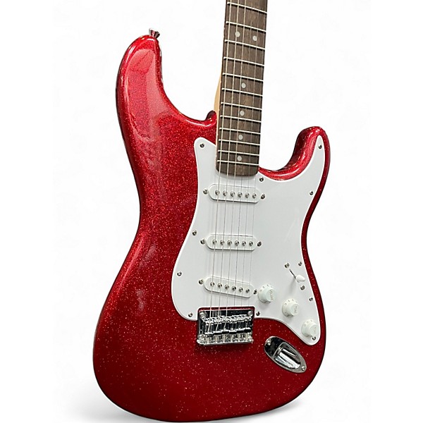 Used Squier Bullet Stratocaster Hardtail Red Sparkle Solid Body Electric Guitar