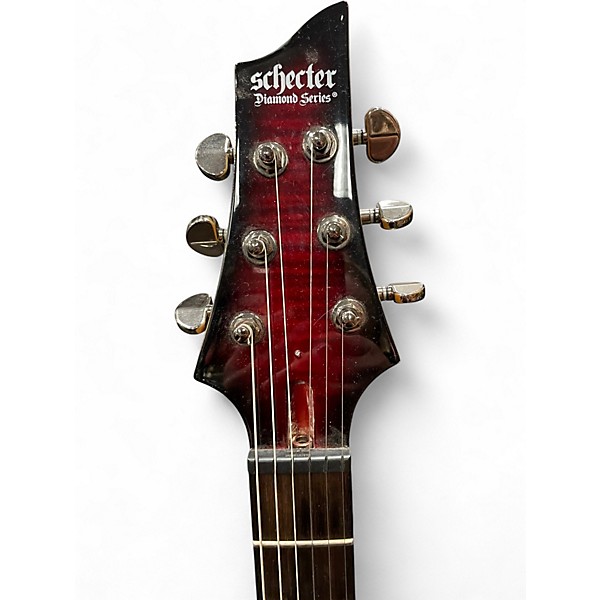 Used Schecter Guitar Research Demon 6 Crimson Red Burst Solid Body Electric Guitar