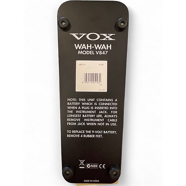 Used VOX V847 Reissue Wah Effect Pedal